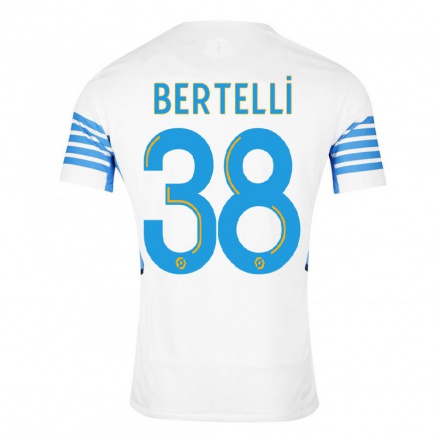 Kinder Fußball Ugo Bertelli #38 Weiß Heimtrikot Trikot 2021/22 T-Shirt