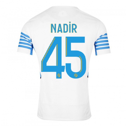 Kinder Fußball Bilal Nadir #45 Weiß Heimtrikot Trikot 2021/22 T-Shirt