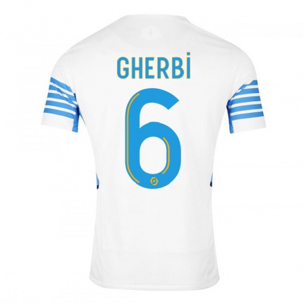 Kinder Fußball Candice Gherbi #6 Weiß Heimtrikot Trikot 2021/22 T-Shirt