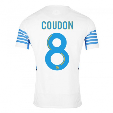 Kinder Fußball Marine Coudon #8 Weiß Heimtrikot Trikot 2021/22 T-shirt