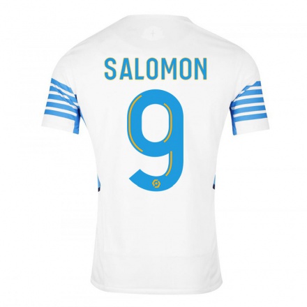 Kinder Fußball Maeva Salomon #9 Weiß Heimtrikot Trikot 2021/22 T-Shirt