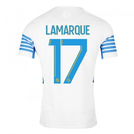 Kinder Fußball Alais Lamarque #17 Weiß Heimtrikot Trikot 2021/22 T-Shirt