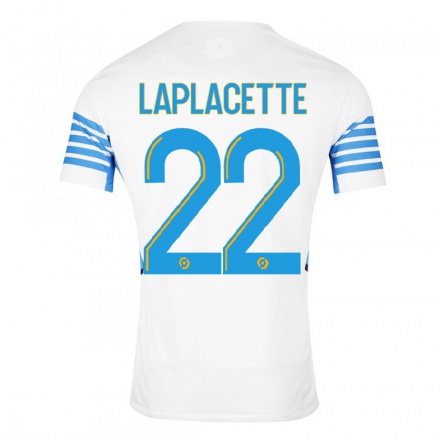 Kinder Fußball Tess Laplacette #22 Weiß Heimtrikot Trikot 2021/22 T-Shirt