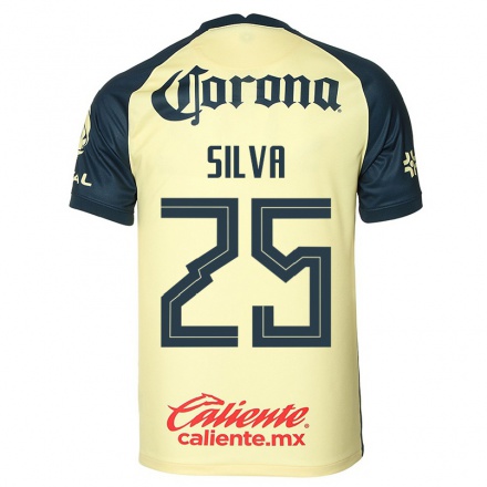 Kinder Fußball Silva #25 Gelb Heimtrikot Trikot 2021/22 T-Shirt