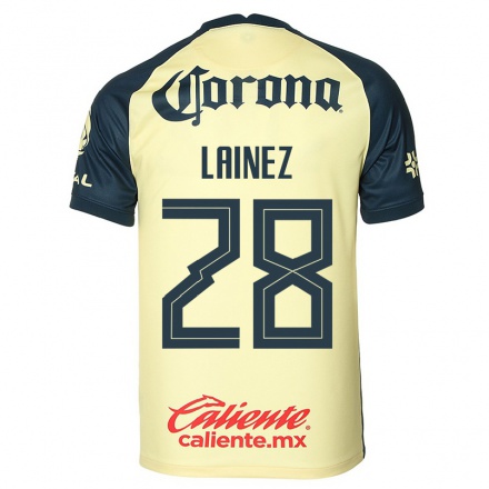 Kinder Fußball Mauro Lainez #28 Gelb Heimtrikot Trikot 2021/22 T-Shirt