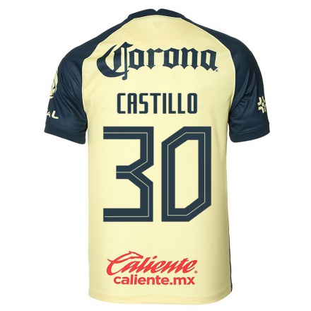 Kinder Fußball Nicolas Castillo #30 Gelb Heimtrikot Trikot 2021/22 T-Shirt
