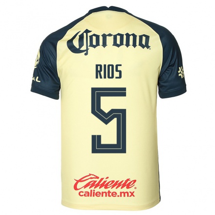 Kinder Fußball Ximena Rios #5 Gelb Heimtrikot Trikot 2021/22 T-Shirt