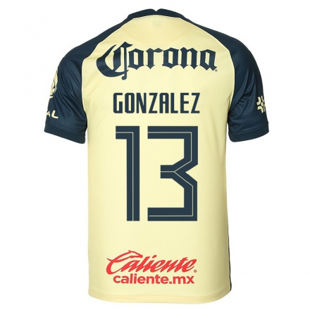 Kinder Fußball Eva Gonzalez #13 Gelb Heimtrikot Trikot 2021/22 T-Shirt