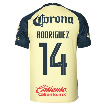 Kinder Fußball Monica Rodriguez #14 Gelb Heimtrikot Trikot 2021/22 T-Shirt