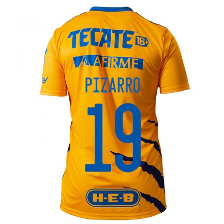 Kinder Fußball Guido Pizarro #19 Gelb Heimtrikot Trikot 2021/22 T-Shirt