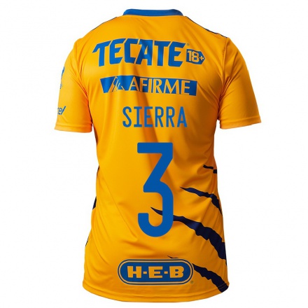 Kinder Fußball Bianca Sierra #3 Gelb Heimtrikot Trikot 2021/22 T-Shirt