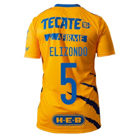 Kinder Fußball Fernanda Elizondo #5 Gelb Heimtrikot Trikot 2021/22 T-Shirt