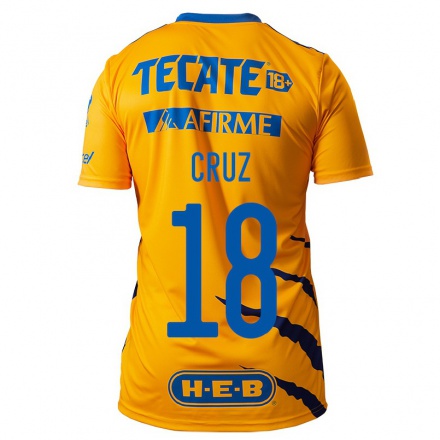 Kinder Fußball Belen Cruz #18 Gelb Heimtrikot Trikot 2021/22 T-Shirt