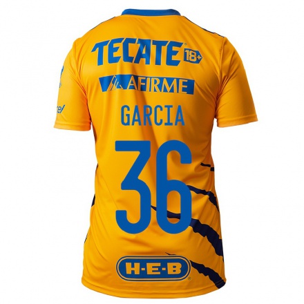 Kinder Fußball Yenifer Garcia #36 Gelb Heimtrikot Trikot 2021/22 T-Shirt