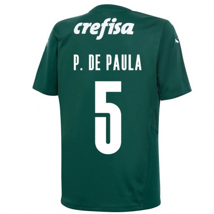Kinder Fußball Patrick de Paula #5 Dunkelgrün Heimtrikot Trikot 2021/22 T-Shirt