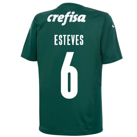Kinder Fußball Lucas Esteves #6 Dunkelgrün Heimtrikot Trikot 2021/22 T-Shirt