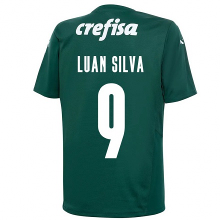 Kinder Fußball Luan Silva #9 Dunkelgrün Heimtrikot Trikot 2021/22 T-Shirt