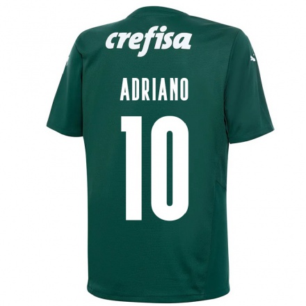 Kinder Fußball Luiz Adriano #10 Dunkelgrün Heimtrikot Trikot 2021/22 T-shirt