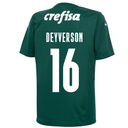 Kinder Fußball Deyverson #16 Dunkelgrün Heimtrikot Trikot 2021/22 T-shirt