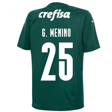 Kinder Fußball Gabriel Menino #25 Dunkelgrün Heimtrikot Trikot 2021/22 T-Shirt