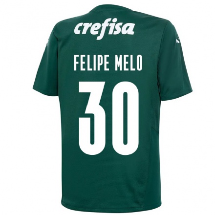 Kinder Fußball Felipe Melo #30 Dunkelgrün Heimtrikot Trikot 2021/22 T-Shirt