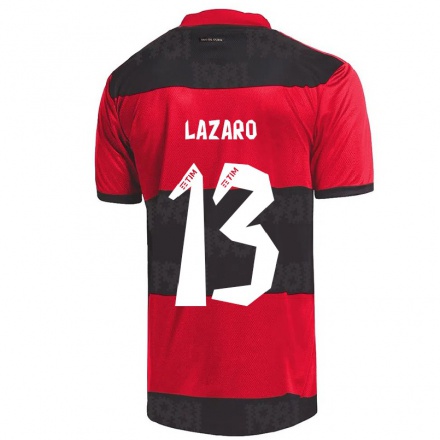 Kinder Fußball Lazaro #13 Rot Schwarz Heimtrikot Trikot 2021/22 T-shirt