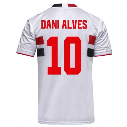 Kinder Fußball Dani Alves #10 Weiß Heimtrikot Trikot 2021/22 T-Shirt