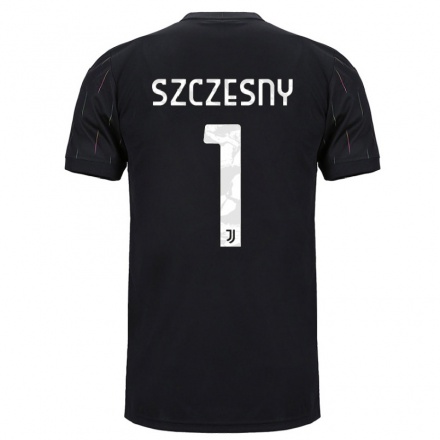 Kinder Fußball Wojciech Szczesny #1 Schwarz Auswärtstrikot Trikot 2021/22 T-shirt