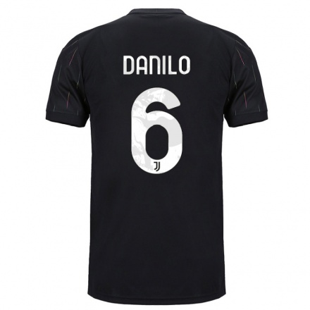 Kinder Fußball Danilo #6 Schwarz Auswärtstrikot Trikot 2021/22 T-shirt