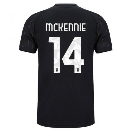 Kinder Fußball Weston McKennie #14 Schwarz Auswärtstrikot Trikot 2021/22 T-Shirt