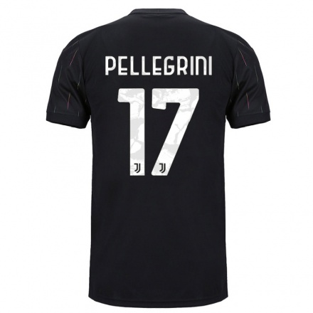 Kinder Fußball Luca Pellegrini #17 Schwarz Auswärtstrikot Trikot 2021/22 T-Shirt