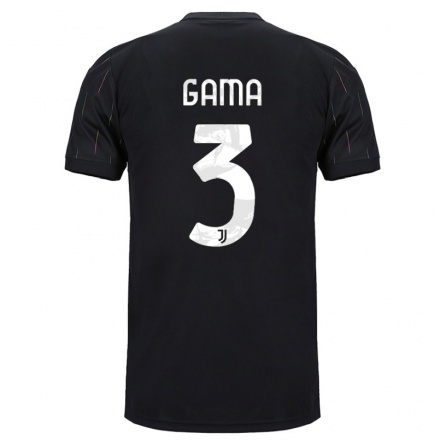 Kinder Fußball Sara Gama #3 Schwarz Auswärtstrikot Trikot 2021/22 T-Shirt