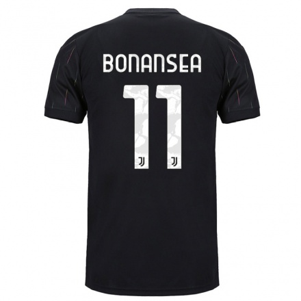 Kinder Fußball Barbara Bonansea #11 Schwarz Auswärtstrikot Trikot 2021/22 T-shirt