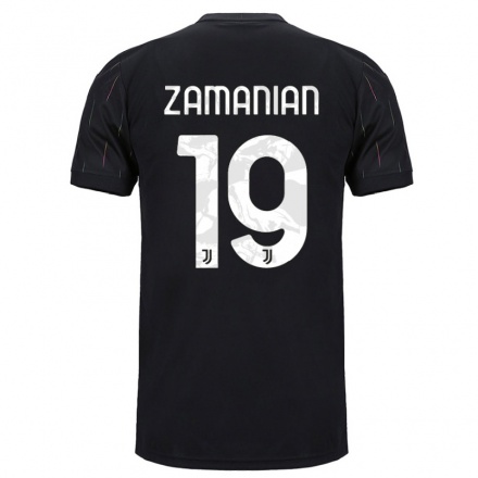 Kinder Fußball Annahita Zamanian #19 Schwarz Auswärtstrikot Trikot 2021/22 T-shirt