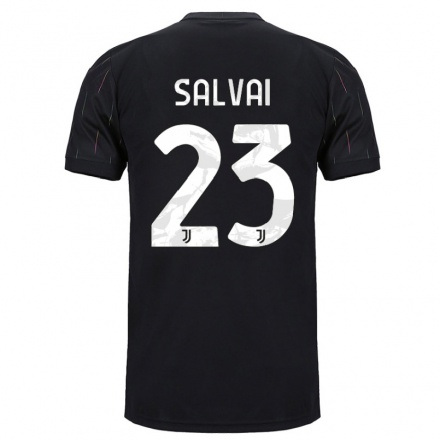 Kinder Fußball Cecilia Salvai #23 Schwarz Auswärtstrikot Trikot 2021/22 T-Shirt
