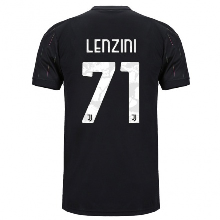 Kinder Fußball Martina Lenzini #71 Schwarz Auswärtstrikot Trikot 2021/22 T-shirt