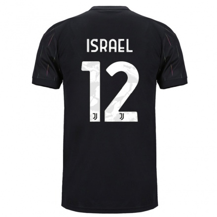 Kinder Fußball Franco Israel #12 Schwarz Auswärtstrikot Trikot 2021/22 T-Shirt