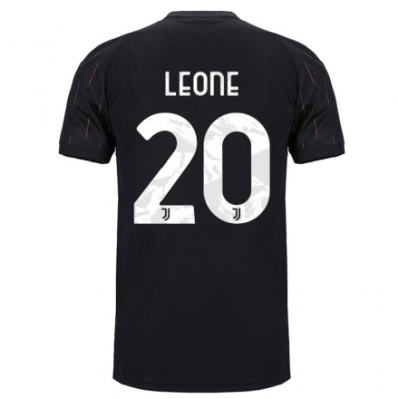 Kinder Fußball Giuseppe Leone #20 Schwarz Auswärtstrikot Trikot 2021/22 T-Shirt