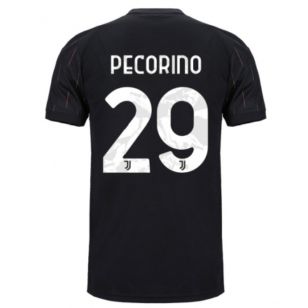 Kinder Fußball Emanuele Pecorino #29 Schwarz Auswärtstrikot Trikot 2021/22 T-Shirt