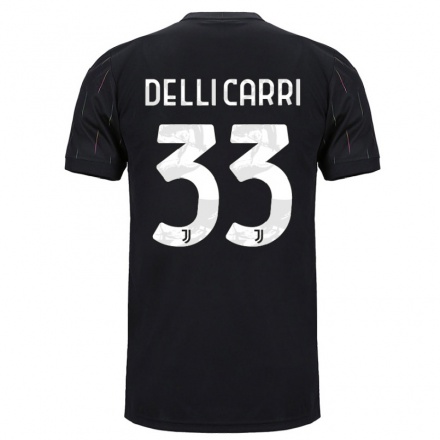 Kinder Fußball Filippo Delli Carri #33 Schwarz Auswärtstrikot Trikot 2021/22 T-Shirt