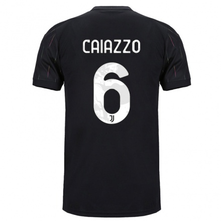 Kinder Fußball Sara Caiazzo #6 Schwarz Auswärtstrikot Trikot 2021/22 T-shirt