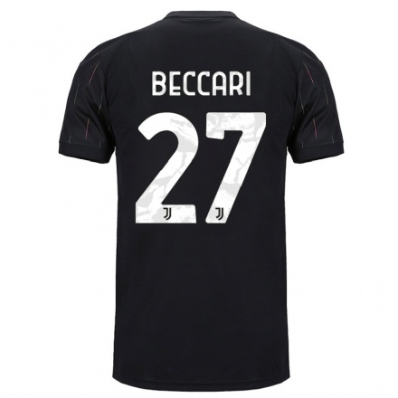 Kinder Fußball Chiara Beccari #27 Schwarz Auswärtstrikot Trikot 2021/22 T-Shirt