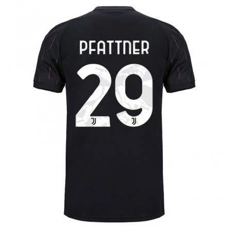 Kinder Fußball Elisa Pfattner #29 Schwarz Auswärtstrikot Trikot 2021/22 T-Shirt