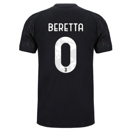 Kinder Fußball Beatrice Beretta #0 Schwarz Auswärtstrikot Trikot 2021/22 T-Shirt
