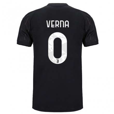 Kinder Fußball Vittoria Verna #0 Schwarz Auswärtstrikot Trikot 2021/22 T-shirt