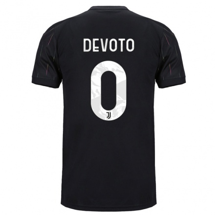 Kinder Fußball Flavia Devoto #0 Schwarz Auswärtstrikot Trikot 2021/22 T-shirt
