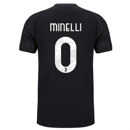 Kinder Fußball Alessandro Minelli #0 Schwarz Auswärtstrikot Trikot 2021/22 T-Shirt