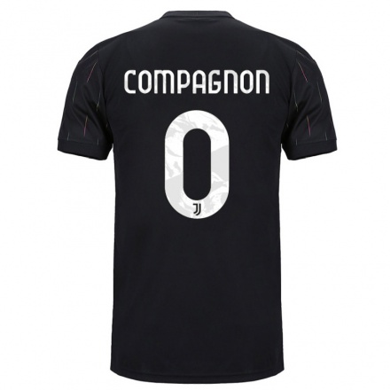 Kinder Fußball Mattia Compagnon #0 Schwarz Auswärtstrikot Trikot 2021/22 T-shirt