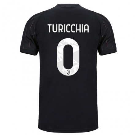 Kinder Fußball Riccardo Turicchia #0 Schwarz Auswärtstrikot Trikot 2021/22 T-Shirt