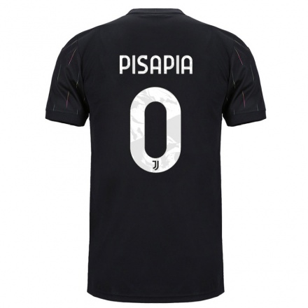 Kinder Fußball Luciano Pisapia #0 Schwarz Auswärtstrikot Trikot 2021/22 T-shirt
